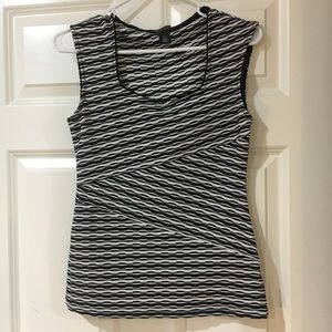 White House Black Market Black and White top